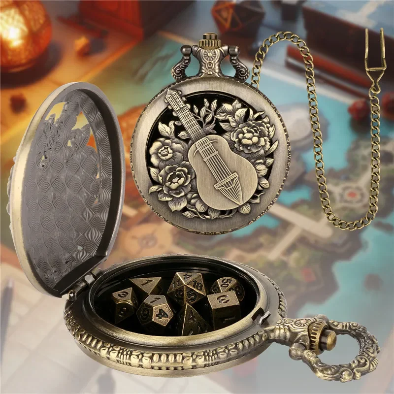 Retro Gaming Gifts - Retro 7 dadi poliedrici in metallo,