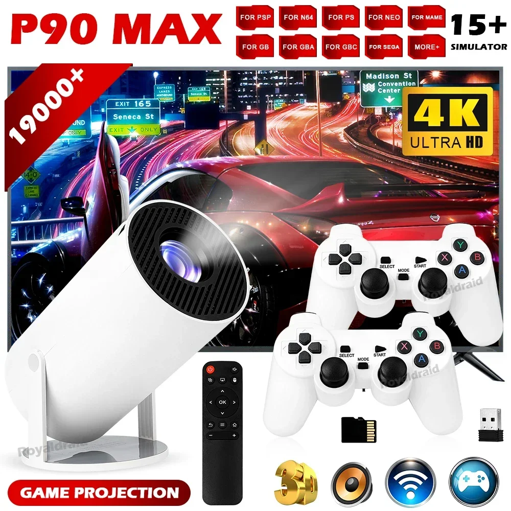 Retro Gaming And Projector - P90 Max Proiettore Portatile Smart per