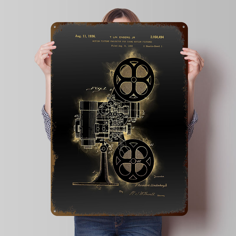 Retro Gaming And Projector - Proiettore di movimento Poster in banda