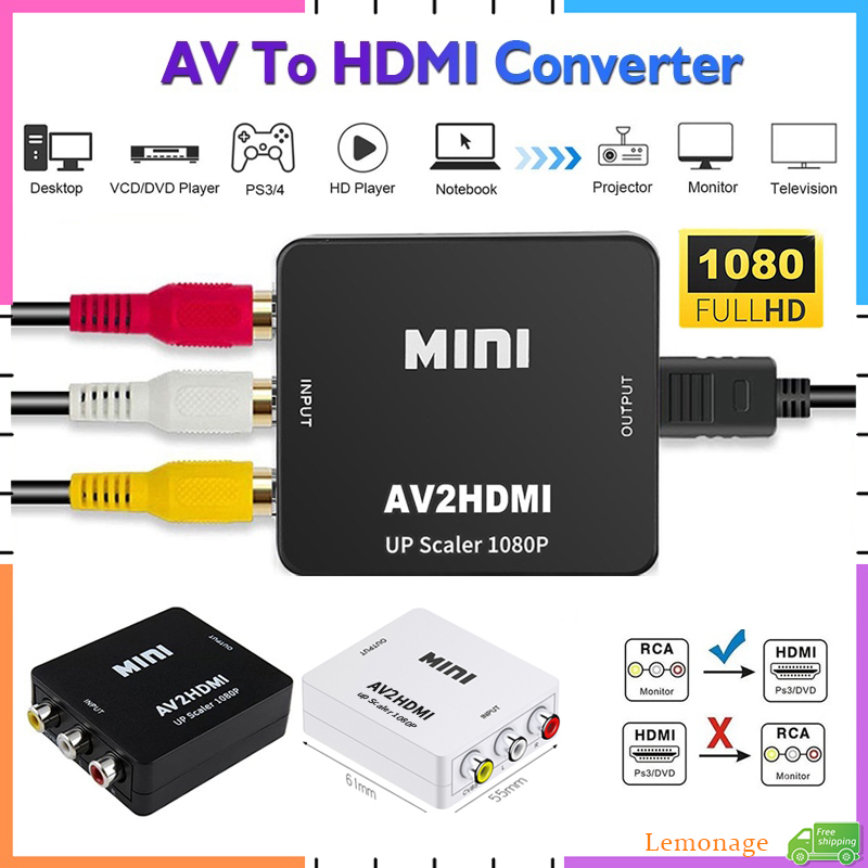 Retro Gaming And Projector - Convertitore AV RCA a HDMI 1080P