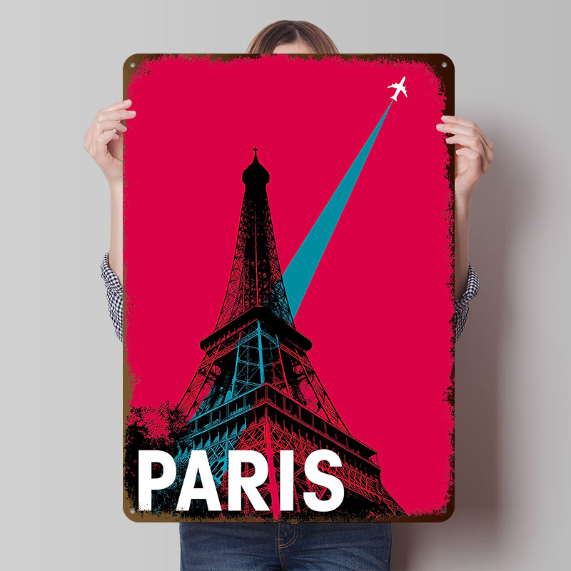 Retro Gaming Paris - Parigi Torre Eiffel Viaggio Poster in